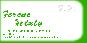 ferenc helmly business card